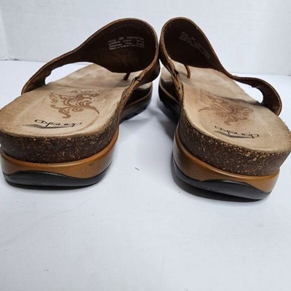 Dansko Priya Leather Thong Sandals Caramel Brown Women's Size 38 =7.5/8 - Picture 3 of 8